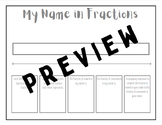 My Name in Fractions - Comparing & Equivalent Fractions