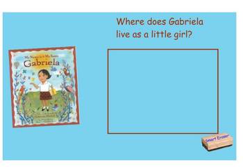 Preview of My Name is Gabriela SmartBoard Comprehension File