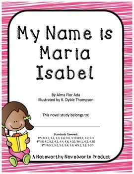 Preview of My Name is Maria Isabel Novel Study
