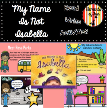 Preview of My Name is Not Isabella Read Aloud and Women's History Activities