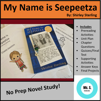 Preview of My Name is Seepeetza Novel Study Residential Schools