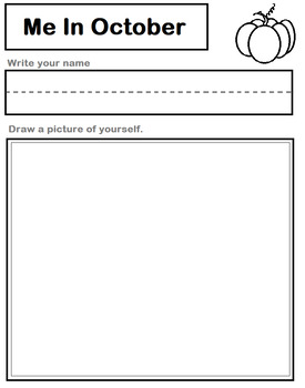 Preview of My Name is Worksheet with Draw Me October