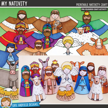 Preview of Christmas Nativity Scene Craft Activity (pre-coloured version)