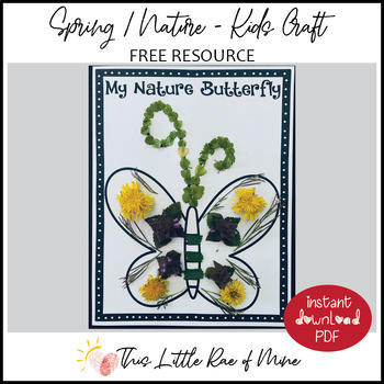 Preview of My Nature Butterfly - flowers - printable - fine motor skills - free resource