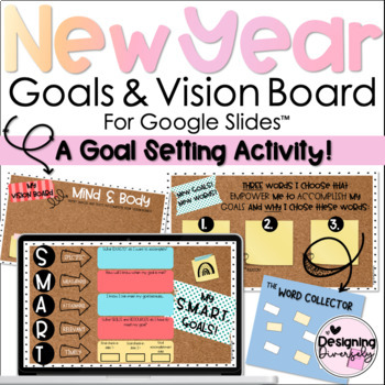 Preview of My New Year Goals and Vision Board Activity for Google Slides™