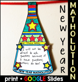 Preview of My New Year Matholution! Pennant - print and digital