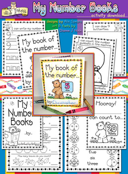Preview of My Number Books - Pre-K Learning Activity, Numbers & Number Words 1-20