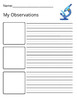 Preview of My Observations, Simple Science Worksheet for Kindergarten FREEBIE