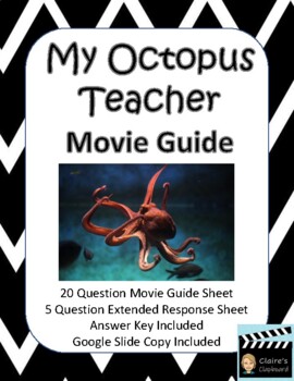 Preview of My Octopus Teacher Movie Guide - Google Slide Copy Included
