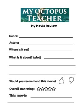 Preview of My Octopus Teacher - Movie Review. Writing Response