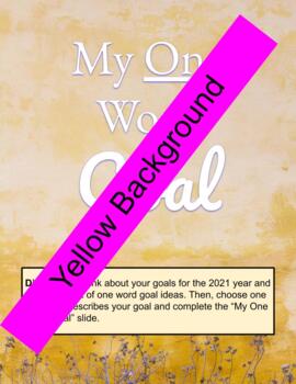 Preview of My One Word Goal - Yellow Background