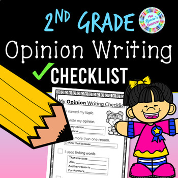 Preview of 2nd Grade Opinion Writing Checklist (standards-aligned) - PDF and digital!!