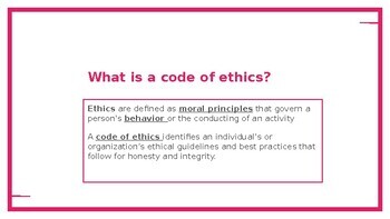 Personal Code Of Ethics Powerpoint By Prairiepe Tpt