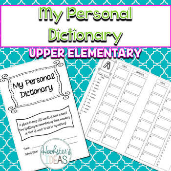 Preview of My Personal Dictionary UPPER ELEMENTARY