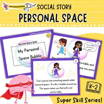 Preview of My Personal Space Bubble Social Story | SEL K-2 Reader, Comprehension, & Posters