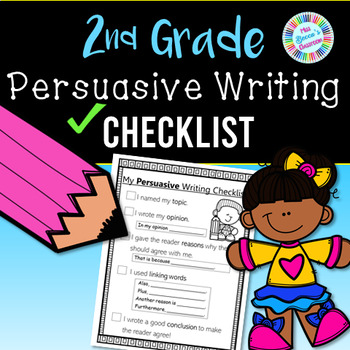 Preview of Persuasive Writing Checklist (2nd grade standards-aligned) - PDF and digital!!