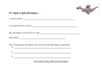 Preview of My Pet Dinosaur Writing