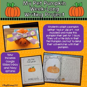 Preview of My Pet Pumpkin Writing Journal Project - Digital and Printable