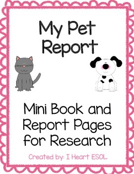 Preview of My Pet Report- Mini Book and Report Pages for Shared Research