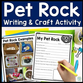Preview of Pet Rock Craft and Writing Activity | Rocks & Minerals Activity or Camping Craft