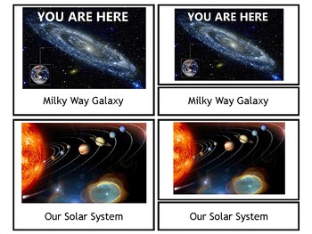 Preview of My Place in Space nomenclature Montessori geography cards PLUS vocabulary cards