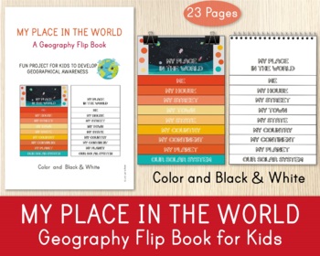 Preview of My Place in the World Flip Book, Geography Activity, Craft Activity