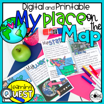Preview of My Place on the Map - Me on the Map - Mapping Skills- Print and Digital