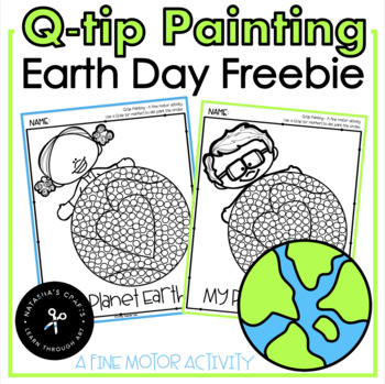 Preview of Dot Painting Earth Day with Q-tips