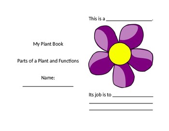 Preview of My Plant Book: Parts and Functions