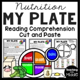 My Plate Reading Comprehension Worksheet, Cut and Paste Ac