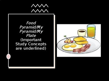 Preview of My Plate (with the History of 4 Food Groups, Food Pyramid, and My Pyramid) ppt.