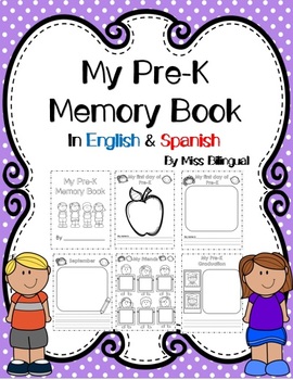 Preview of Back to School: My Pre-K Memory Book in English & Spanish