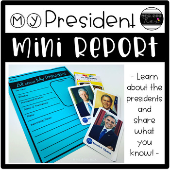 Preview of My President Mini Report FREEBIE