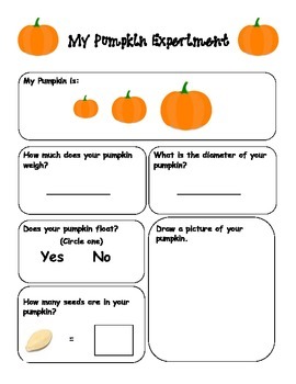 Preview of My Pumpkin Experiment Sheet