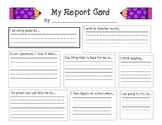 "My Report Card" Student Self-Evaluation for Parent Confer