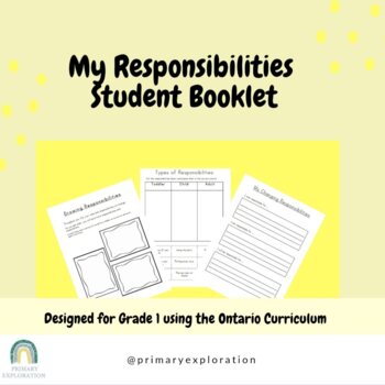 Preview of My Responsibilities Booklet: Grade 1, Primary, Roles and Responsibilities