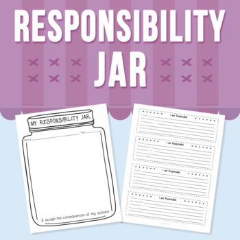 Preview of My Responsibility Jar | Social Emotional Learning Activity