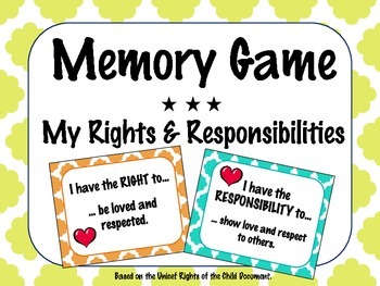 Preview of Rights & Responsibilities Memory Game
