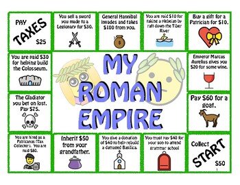 My Roman Empire Board Game Info Pack Social Studies Early Societies Gr 4