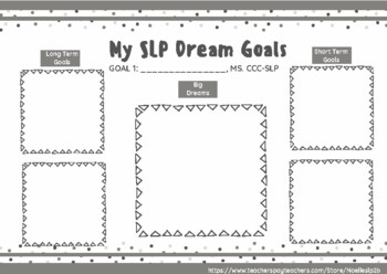 Preview of My SLP Dream Goals (gray) | Goal Planner for SLP Students