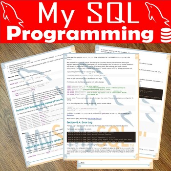 Preview of My SQL Complete Curriculum for computer science and programming.