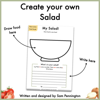 Preview of Create your own salad! A simple worksheet for kids
