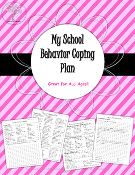 Preview of My School Behavior Coping Plan