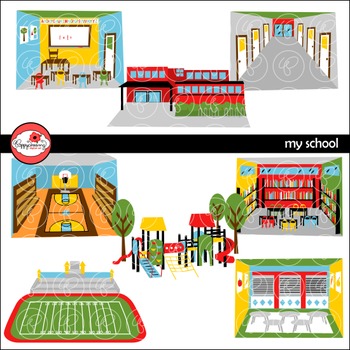 Preview of My School Clipart by Poppydreamz