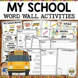 Free Preschool Back to School Word Wall Activities