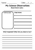 My Science Observation Worksheet