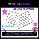 My Senses Poem (The Five Senses Activity)