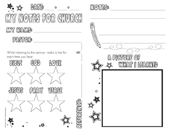 Preview of My Sermon Notes for Church - Boy (Stars)