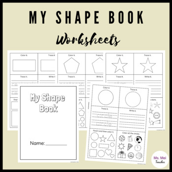 Preview of My Shape Book - Shape Practice Worksheets - Shape Activities