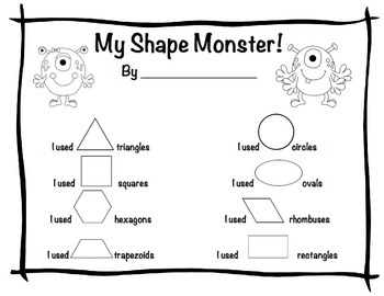 shape monster worksheet